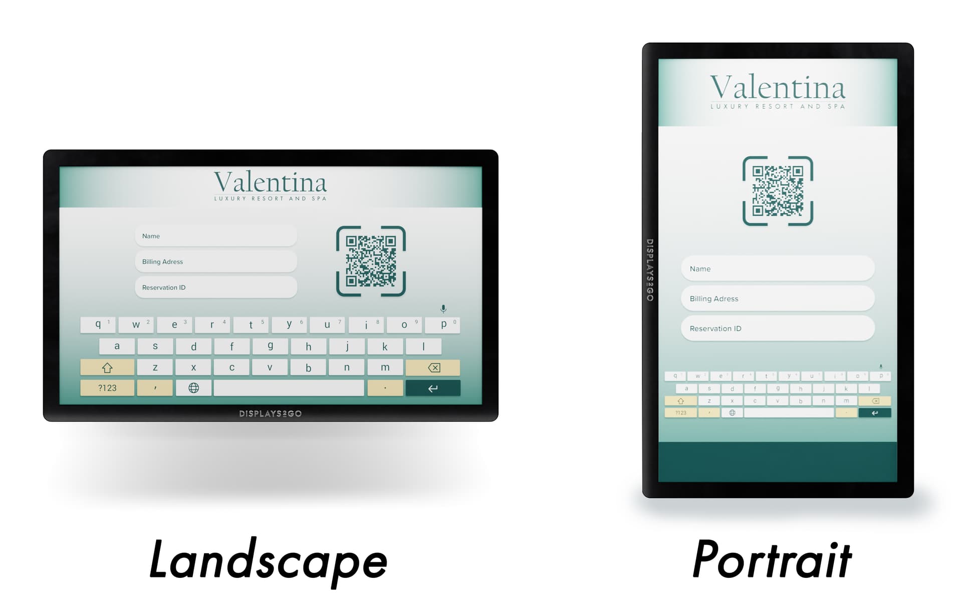 Wall mount touch screen monitor can be used in either a portrait or landscape orientation 