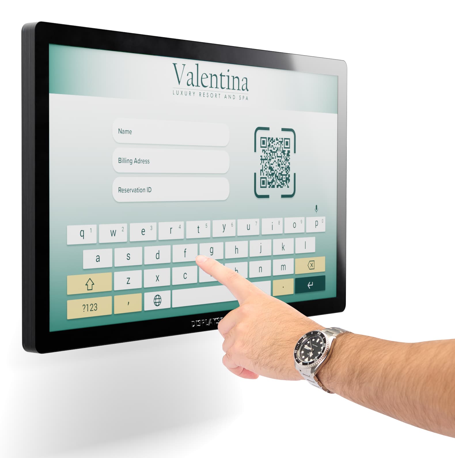 Wall mount touch screen monitor with 10 point touch PCAP design