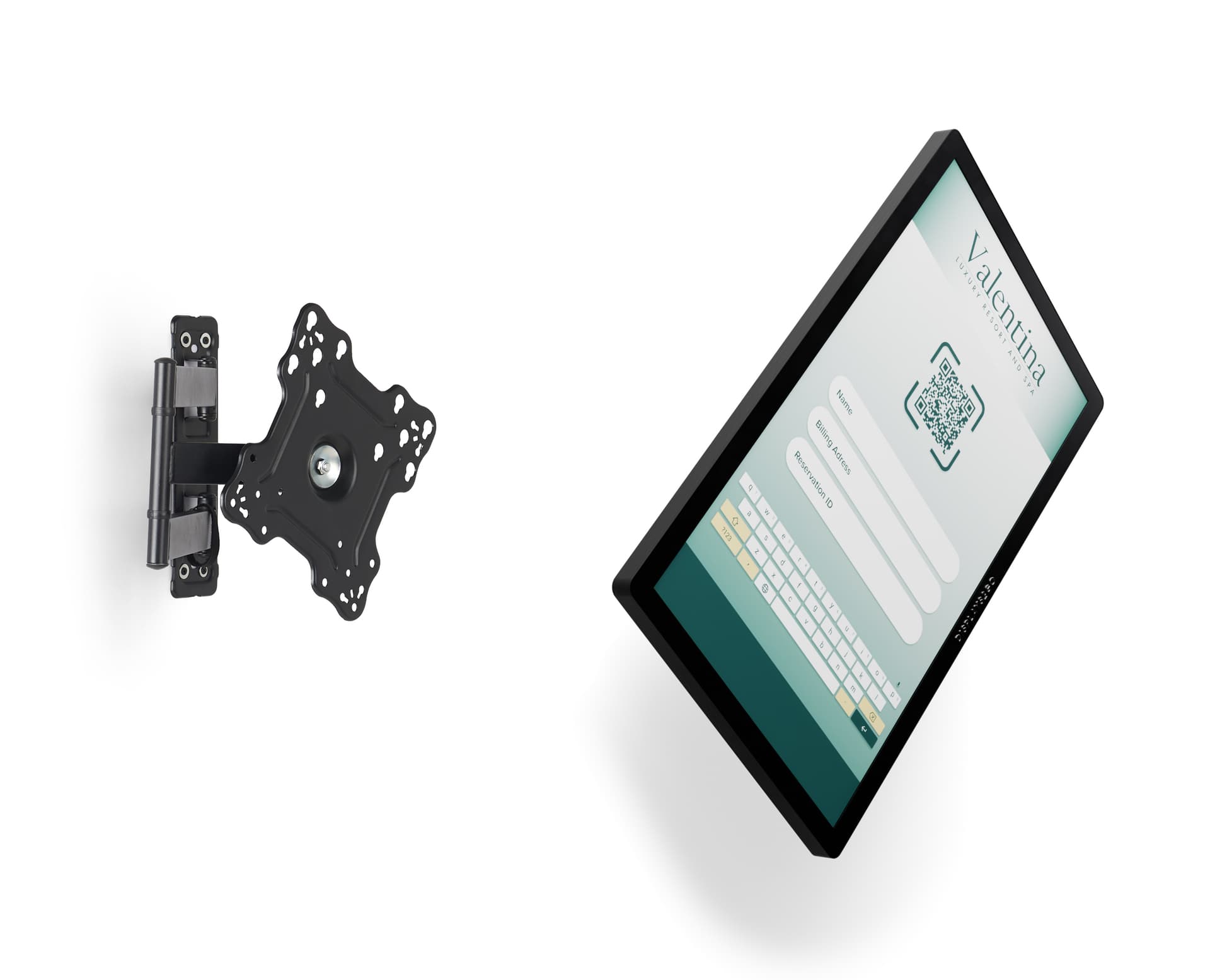 Wall mount touch screen monitor with auto detecting gyroscope that flips from portrait and landscape immediately 