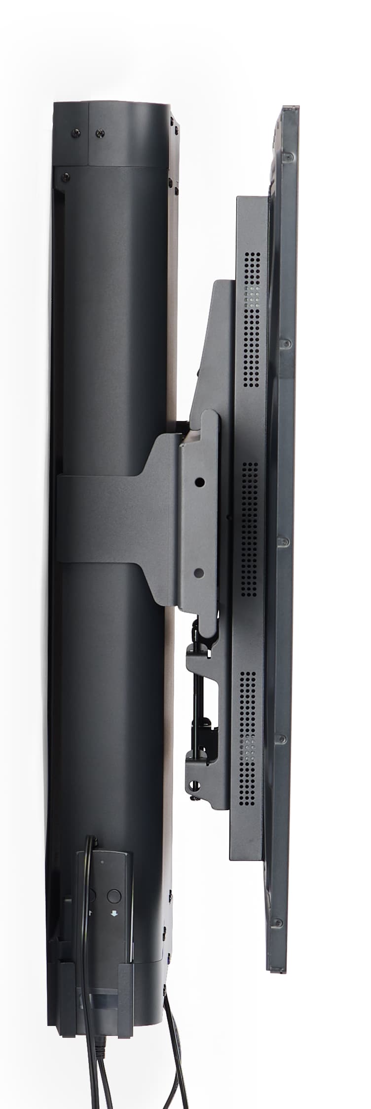 Motorized TV wall mount with sleek side angle of 6.45 inches