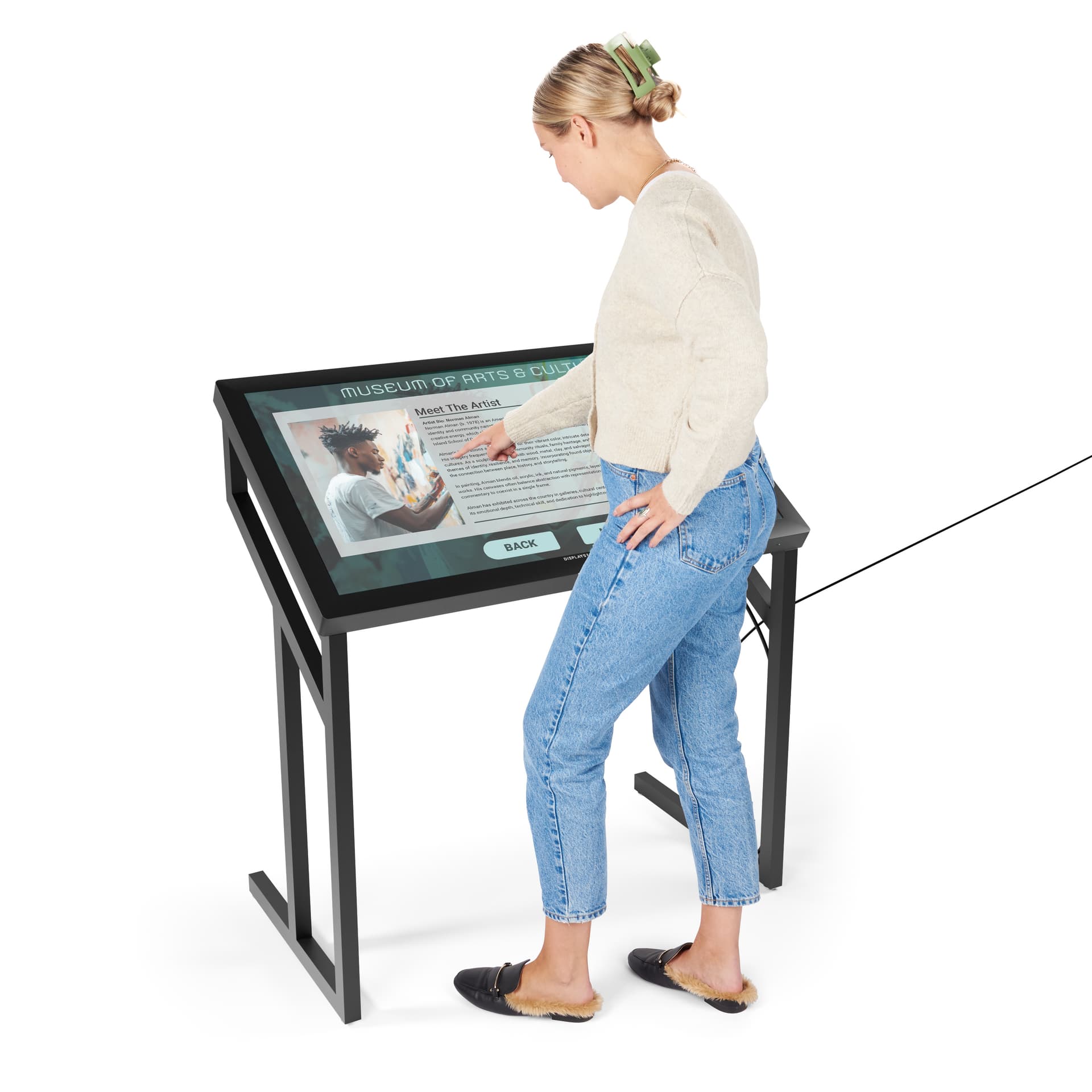 Accessible Touch Screen Table is 44"h for Comfortable Use when Sitting or Standing