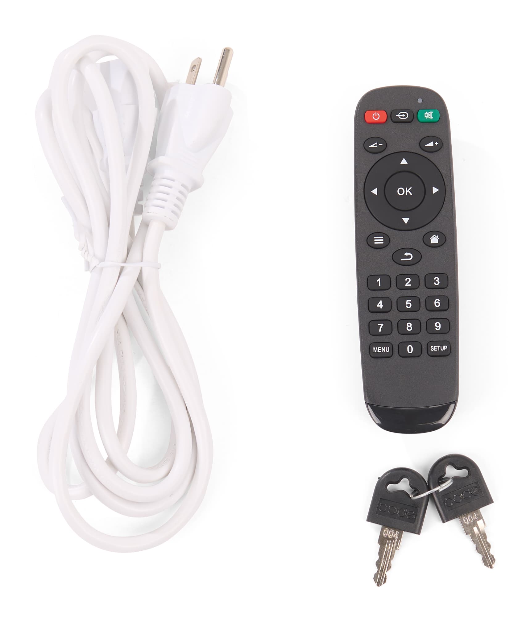 Touch screen kiosk with camera with included kit of remote, keys, and power cord
