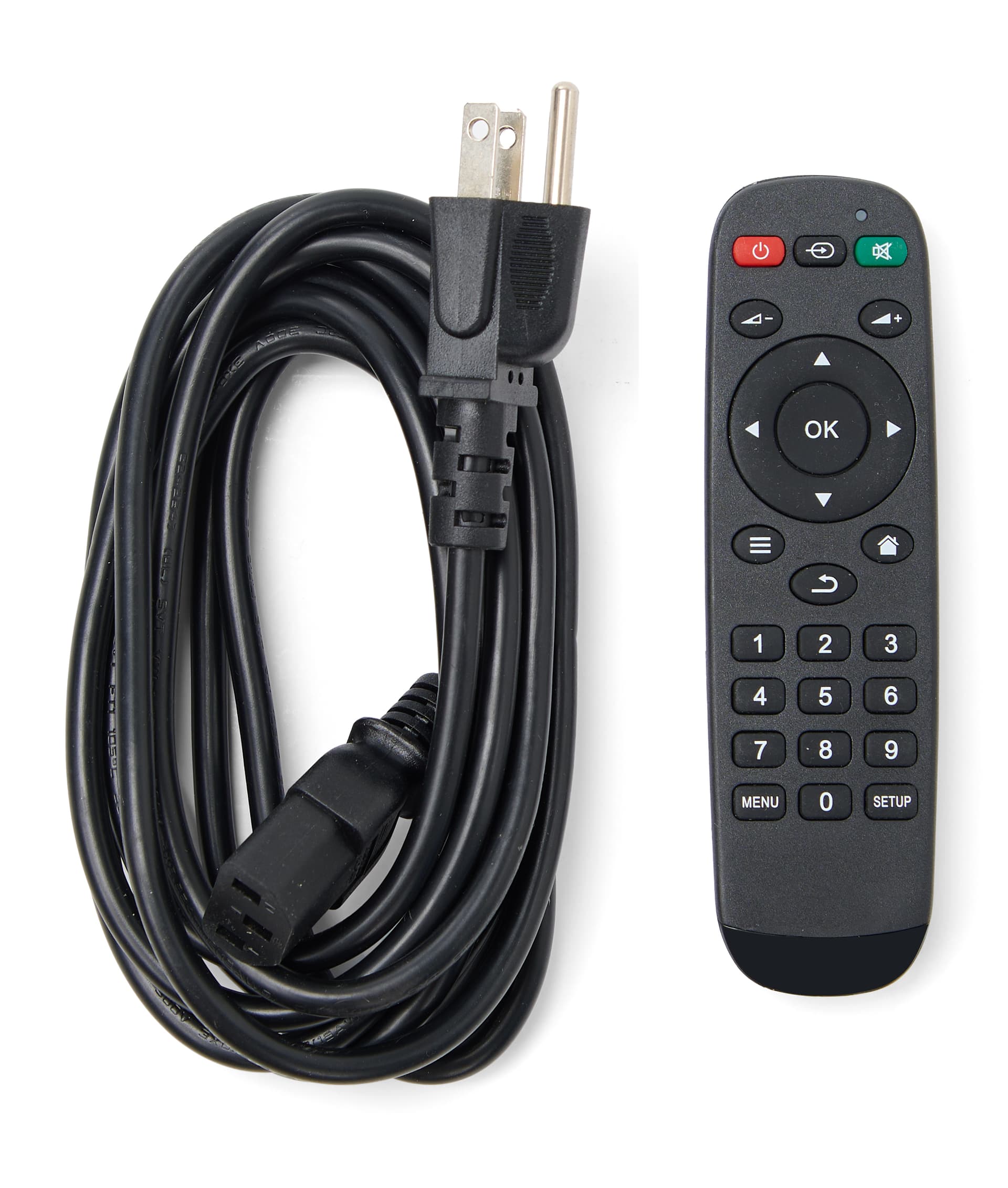 Power cord and remote control for product display shelves