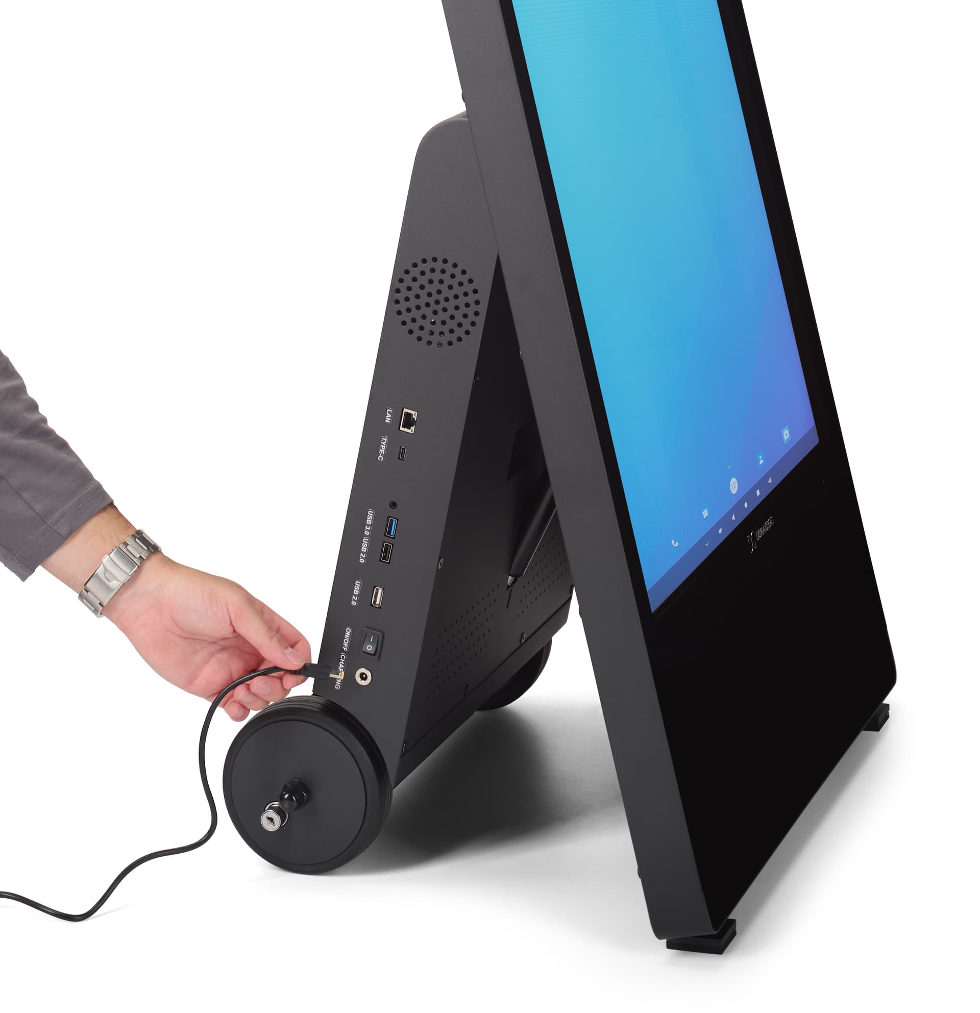 Indoor Mobile Digital Signage A-Frame with charging cable
