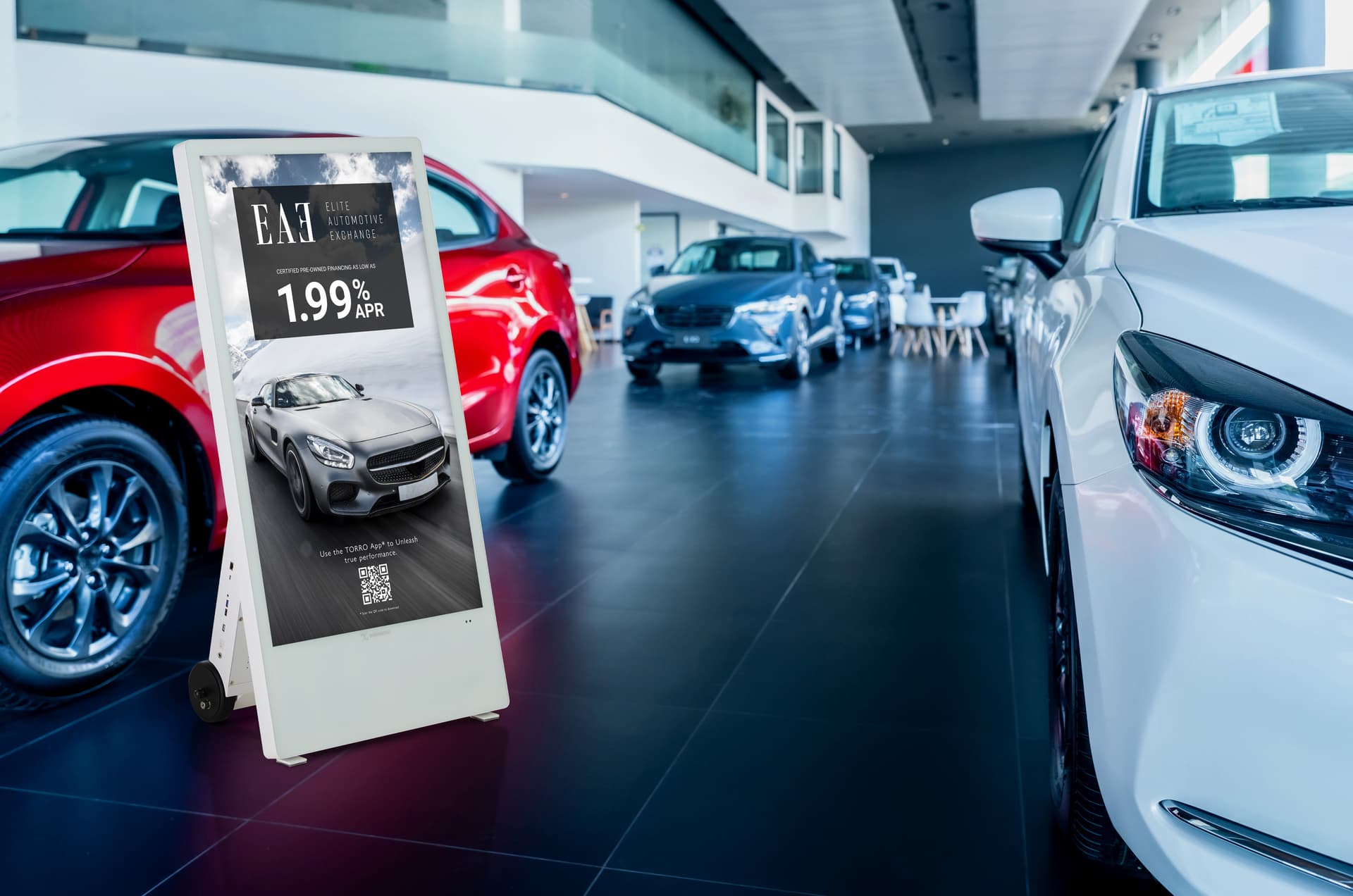 Mobile digital signage with sleek design