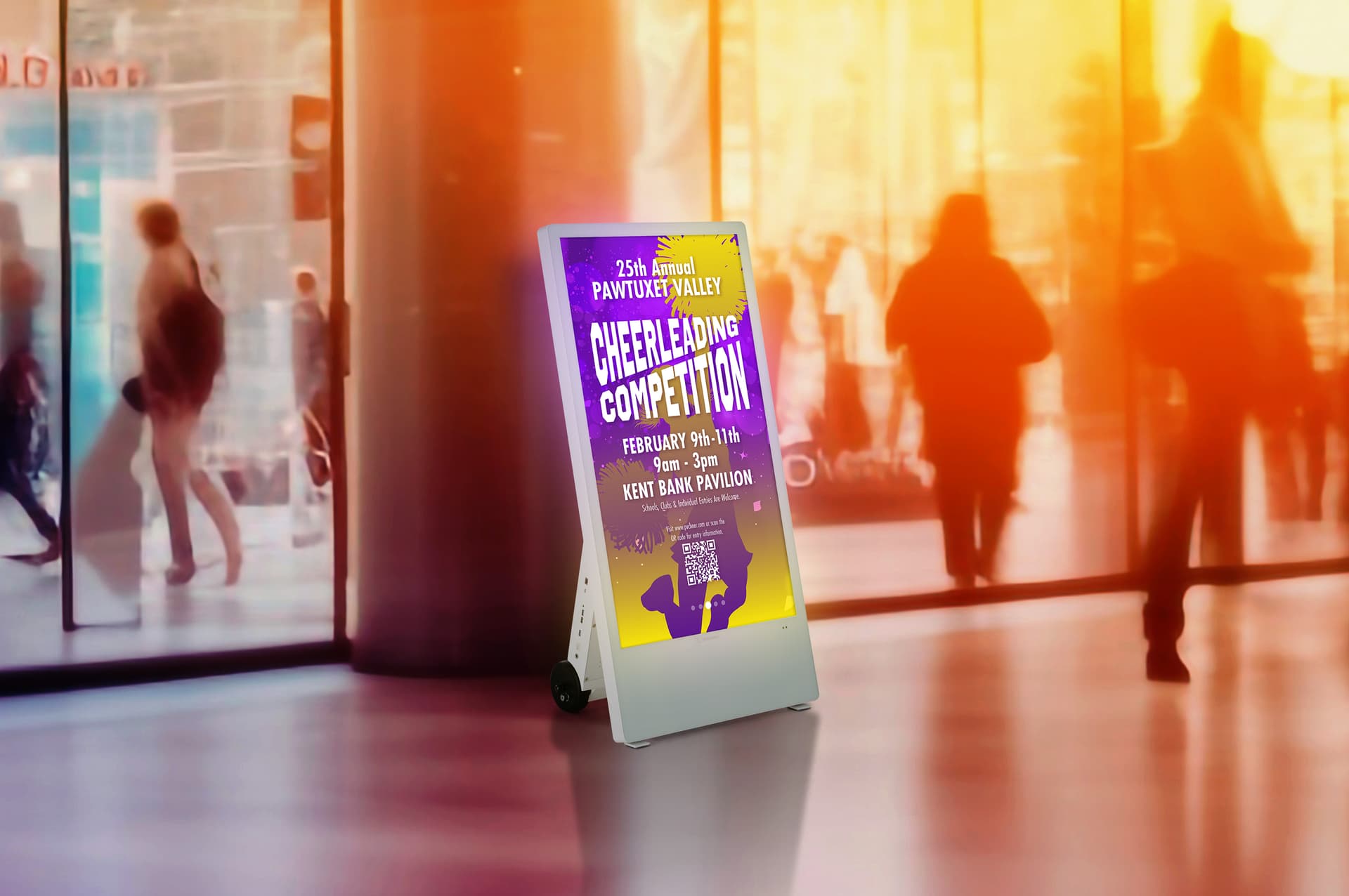 Mobile digital signage supports image, video, and audio files