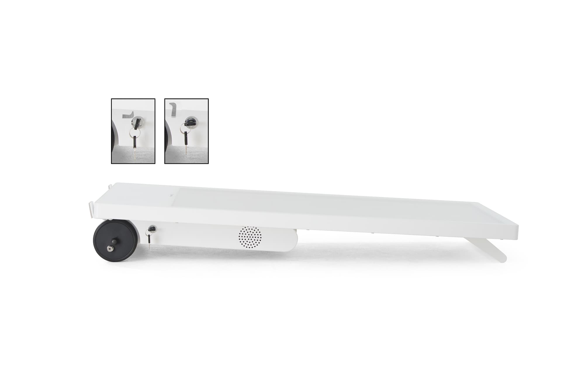 Mobile digital signage folds flat for easy storage