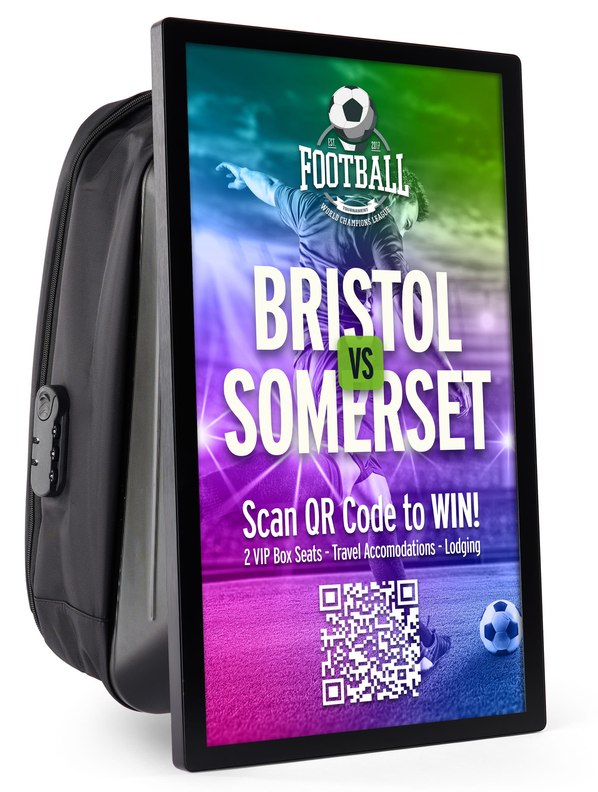 Digital backpack billboard with straps