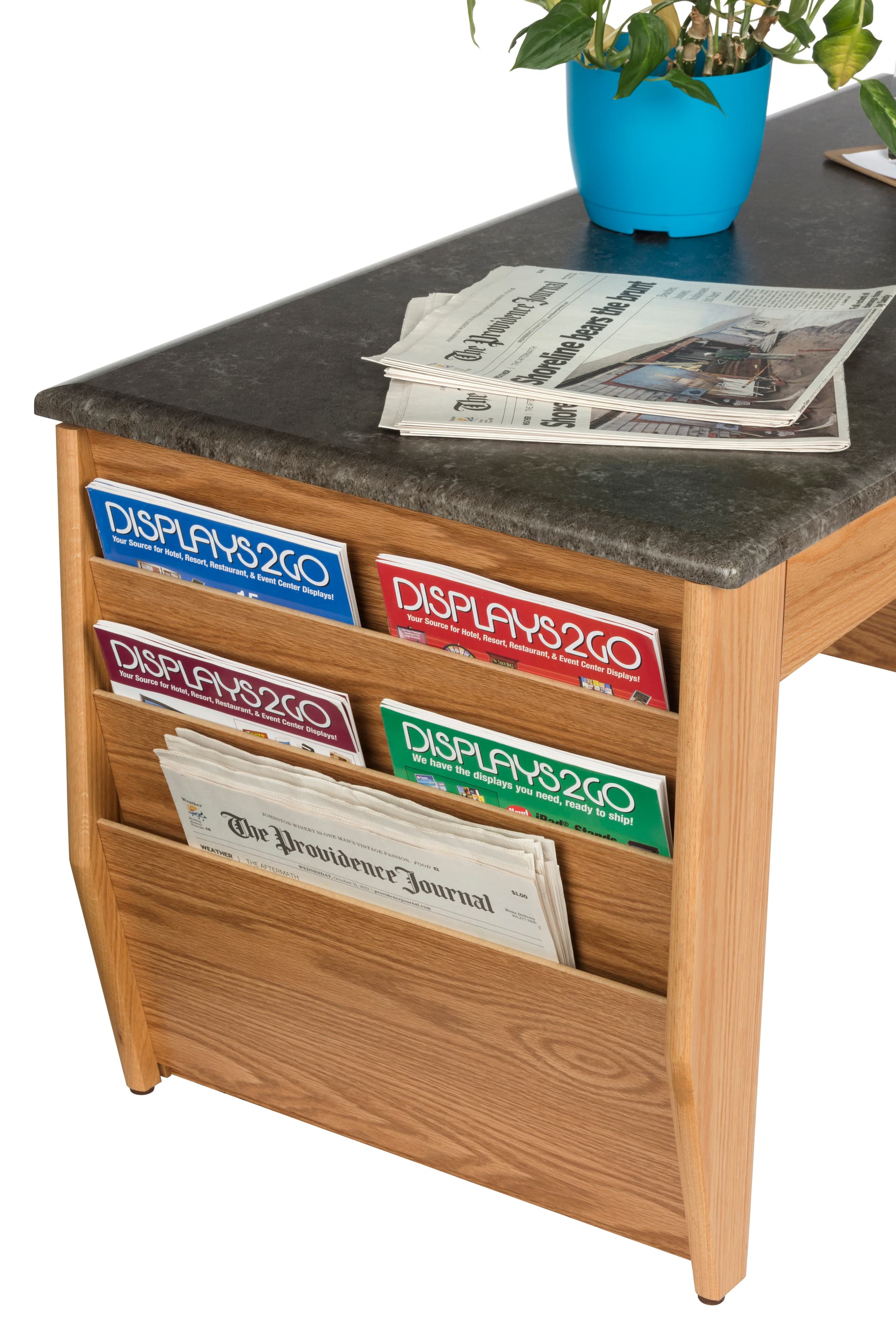 Medium Oak Magazine Coffee Table, 46.5" Overall Width