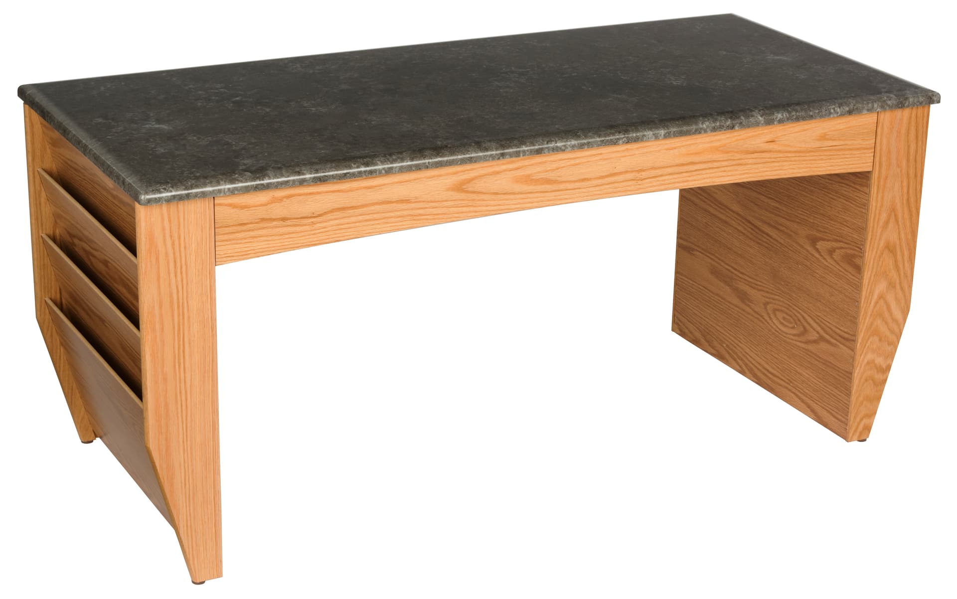 Medium Oak Magazine Coffee Table, Weighs 54 lbs