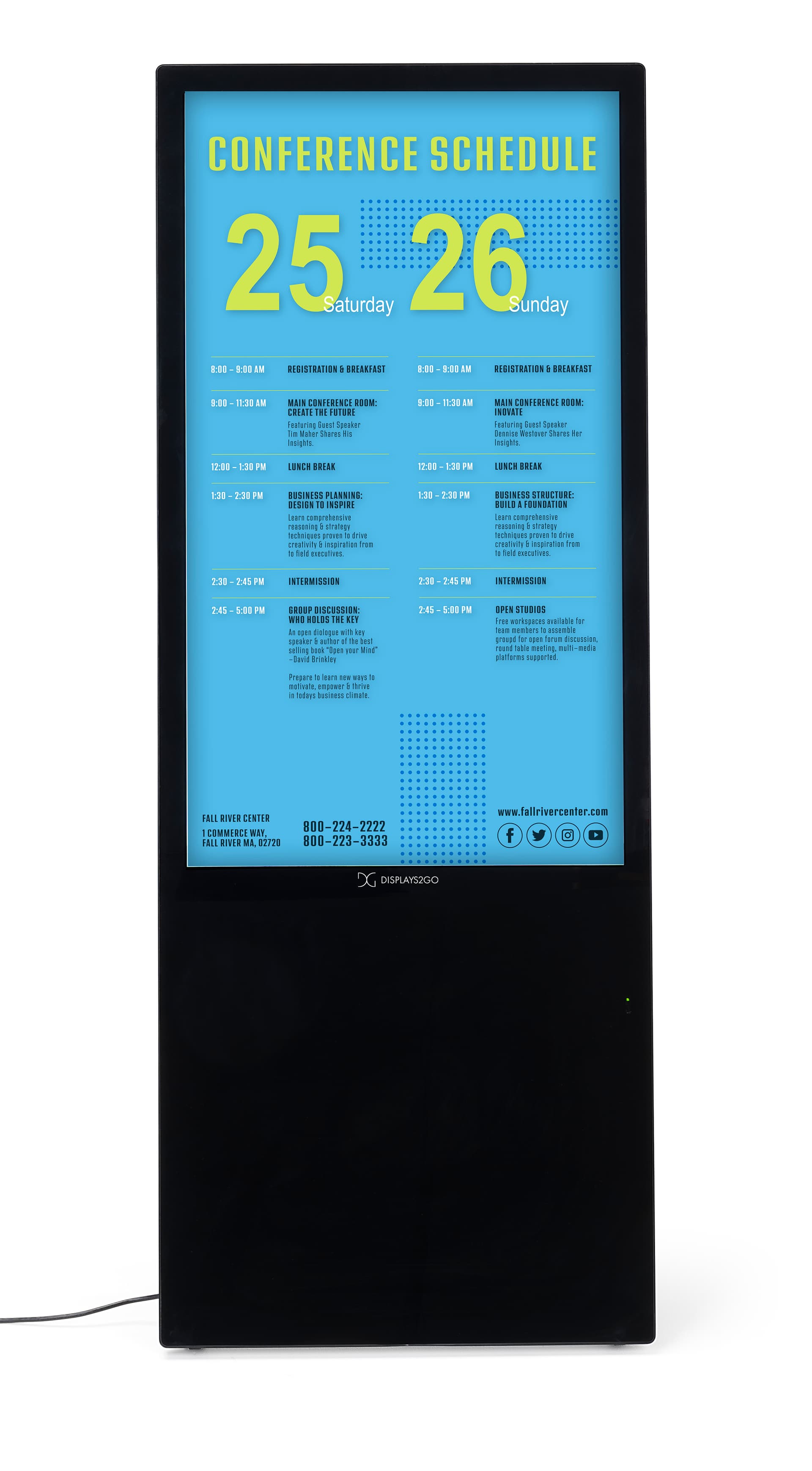 Digital sandwich board with DisplayIt!Xpress content management software