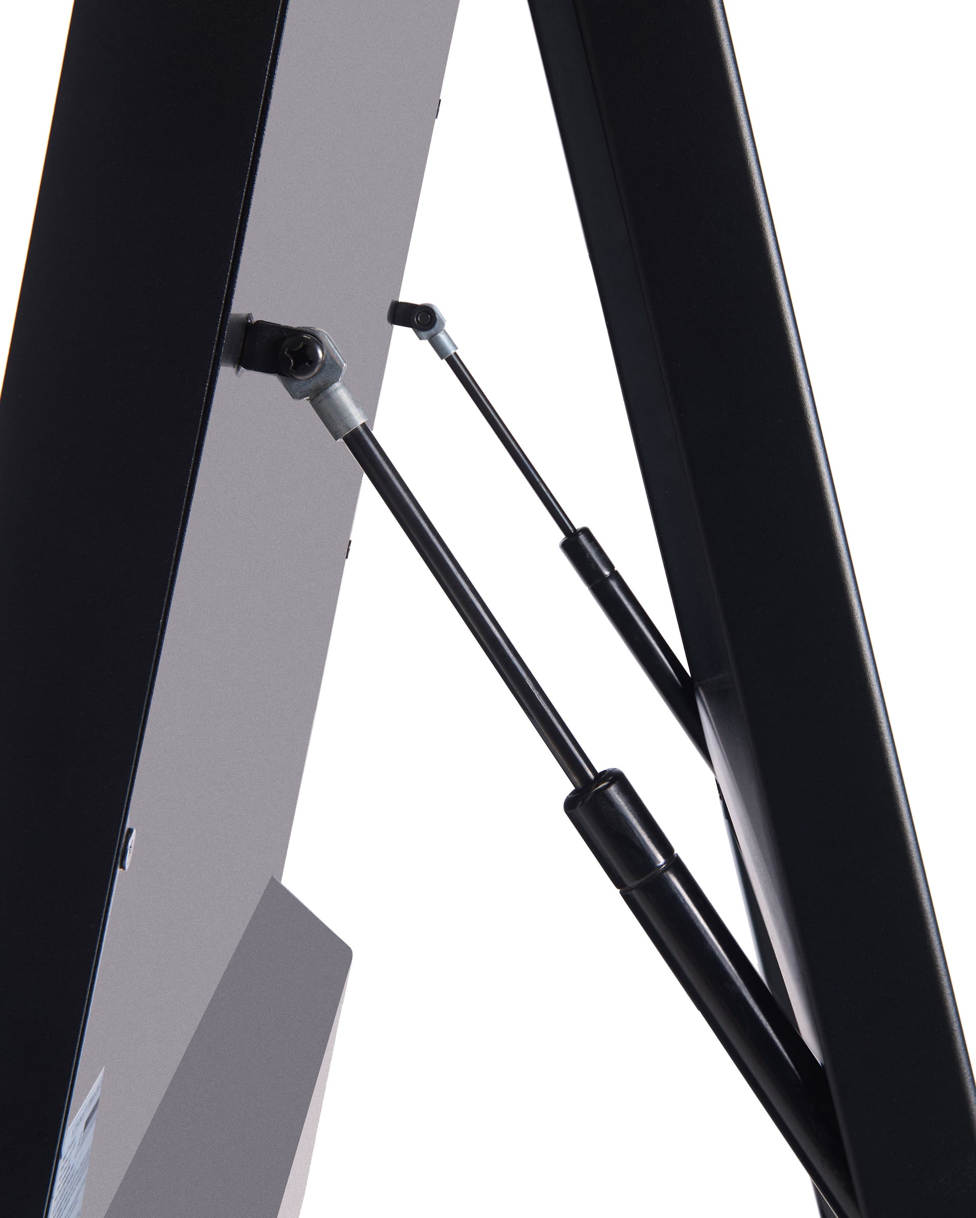LED a-frame with hydraulic struts that lock the poster in place when unfolded