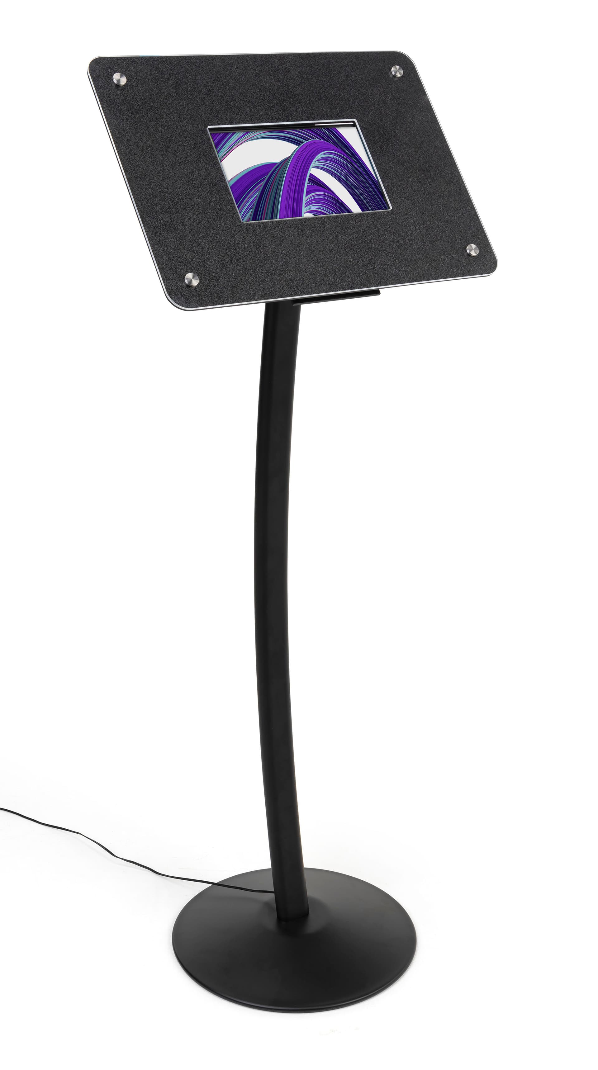 Small digital display stand with photo video and audio capabilities