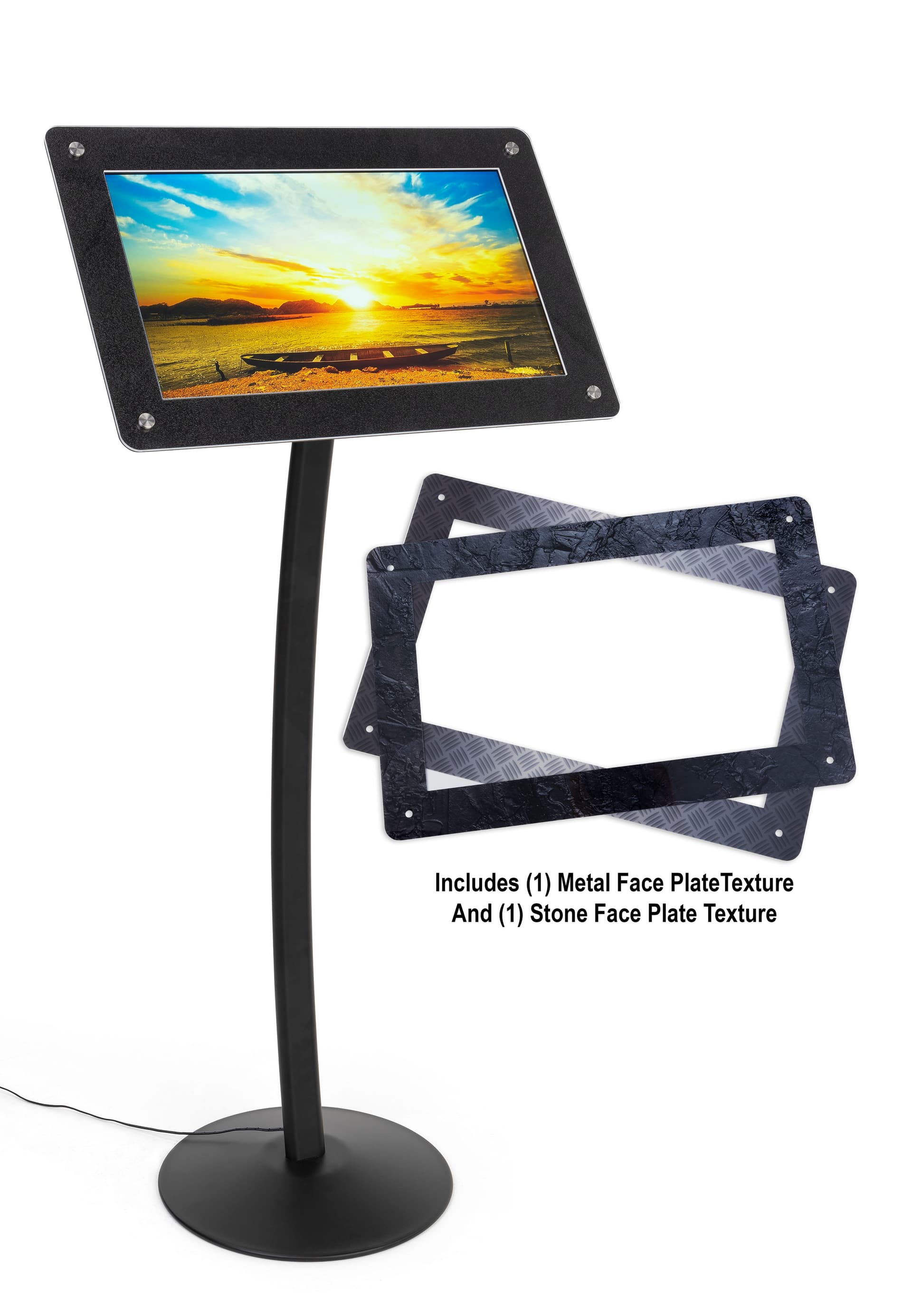 Digital floor sign pedestal features 1920 x 1080 pixel resolution