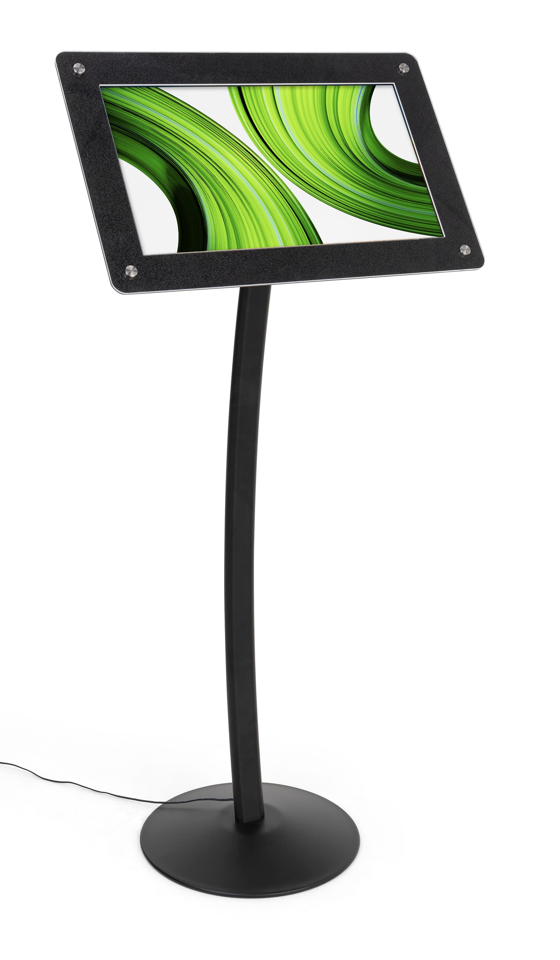 Digital floor sign pedestal with photo audio and video capabilities 