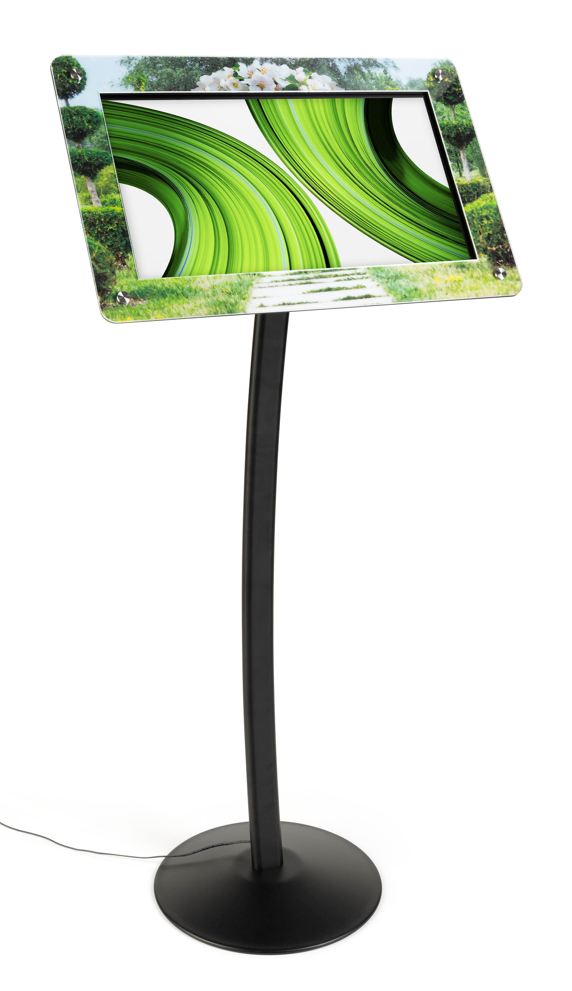 Customized digital display sign with video, audio, and photo slideshow  features