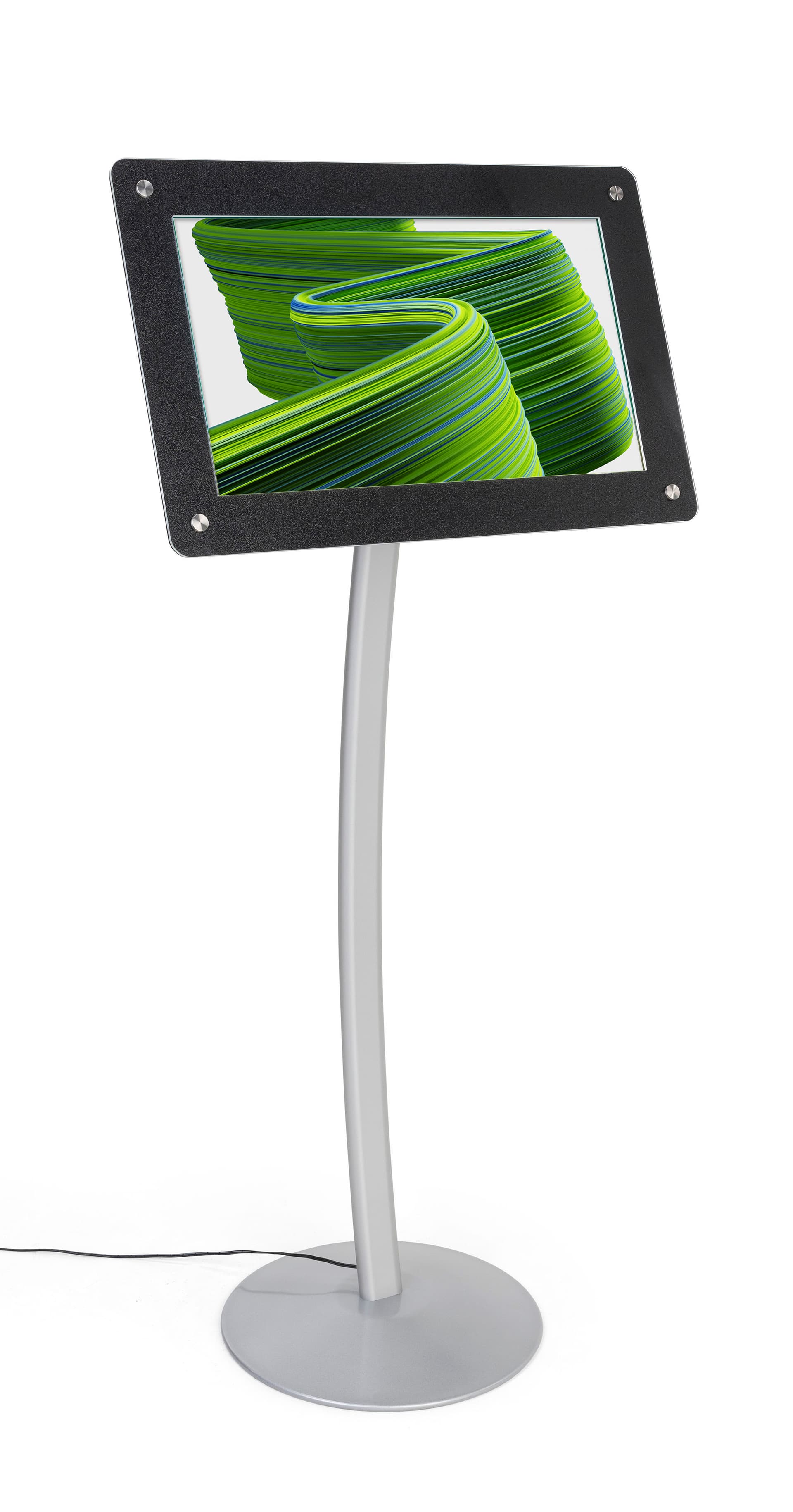Digital poster pedestal stand with photo audio and video display