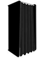 Pop-up black dressing room booth with curtain
