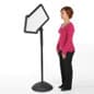 Write-On Board, Arrow, Floor Stand, Dry Erase, Double-Sided, Fillable Base - White