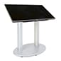 TV Stand for Floor Fits Monitors 42 to 60-Inch, Angled Design - Silver