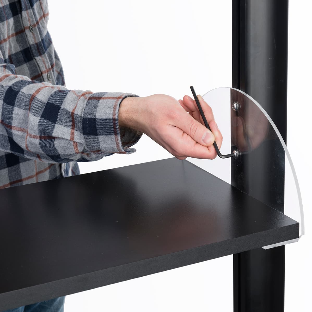 Electronic poster digital sign merchandising shelves