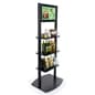 73.25”h Tiered Aluminum Display with 3 Adjustable Shelves, 21.5” LCD Screen - Black