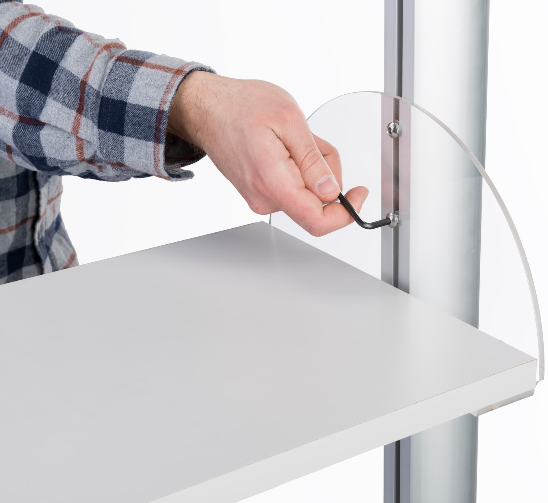 Merchandising Shelves with Digital Sign and Adjustable Height