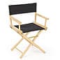 Wooden Director's Chair, Folding, 18" High Canvas Seat - Black