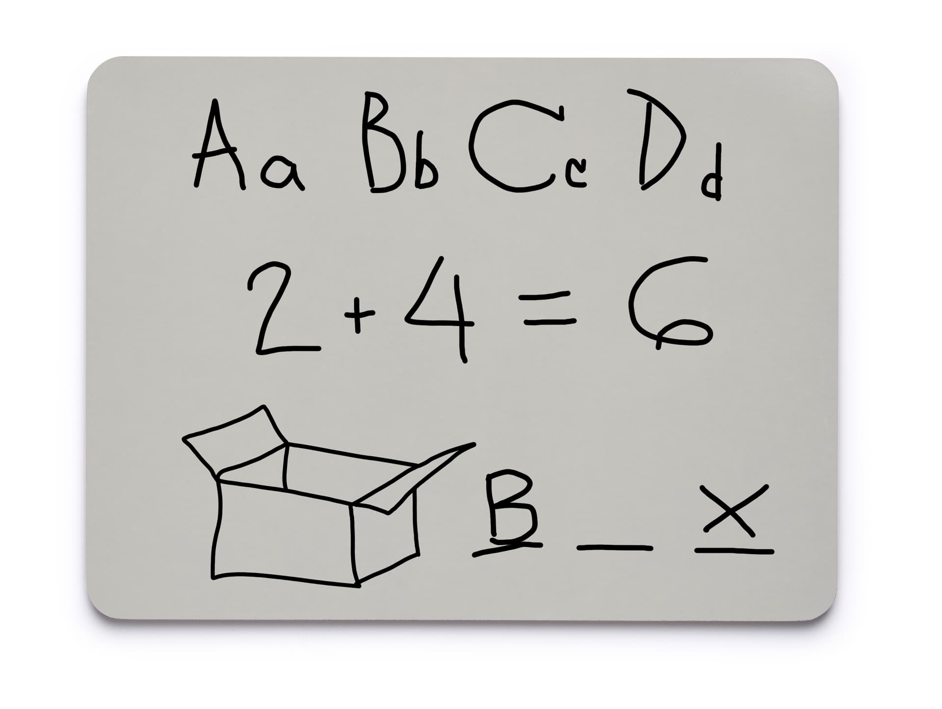 Write on student lapboards with space to practice lessons