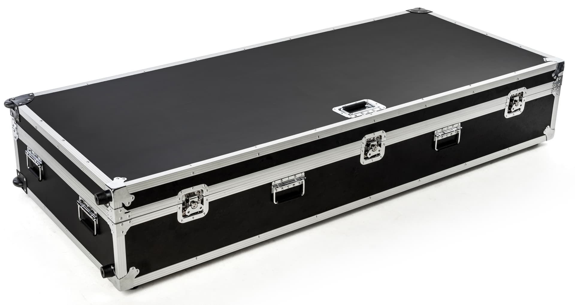 Storage case for floor standing digital signage with an external width of 74.24 inches
