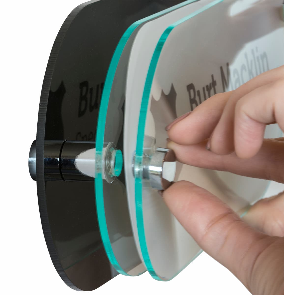 Customizable Layered Sign Standoffs with Backplate 
