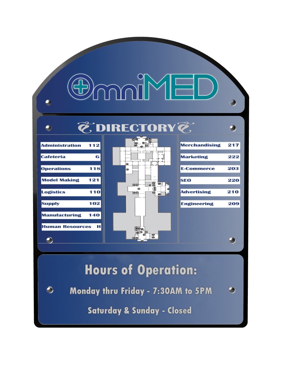 3-Panel Custom Directory Sign for Personal Designs