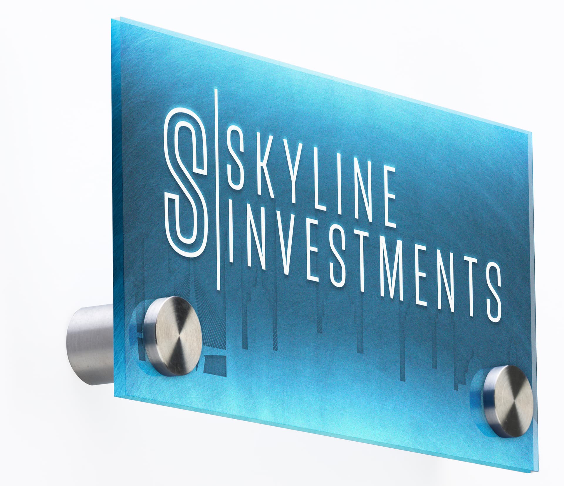 Custom 6 x 3 Acrylic Office Sign with UV Printed Artwork