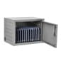 19x14 Tablet Charging Cabinet for Wall or Counter, 12 Outlet Strip, Vented - Grey
