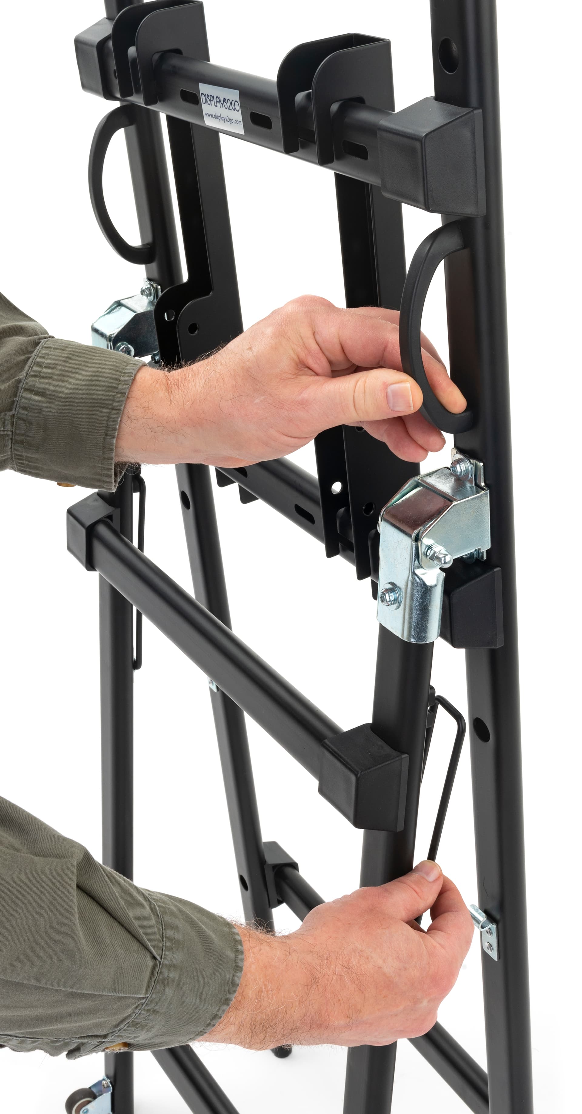 Folding TV easel with collapsible design for easy storage