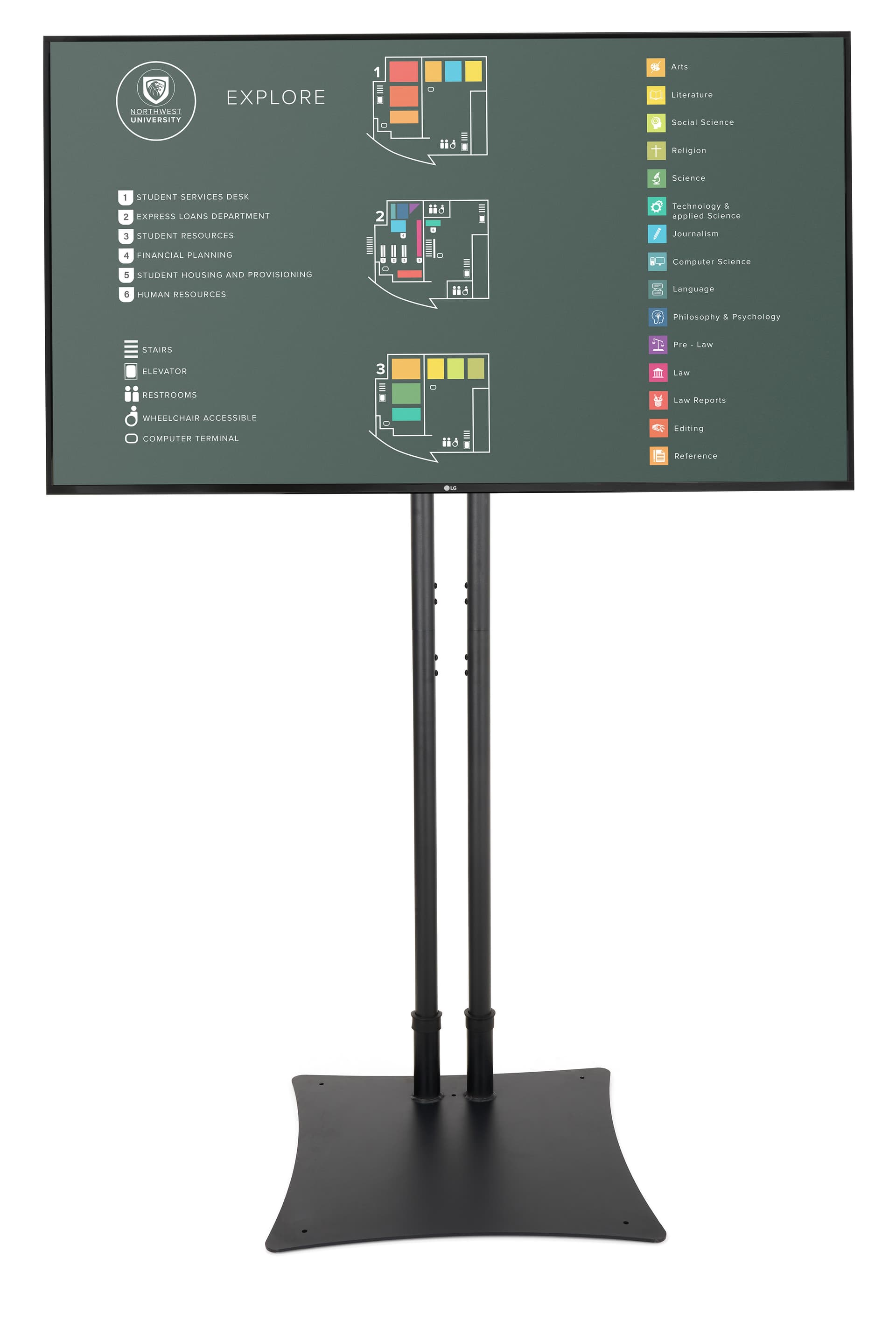 VESA compatible exhibition TV stand