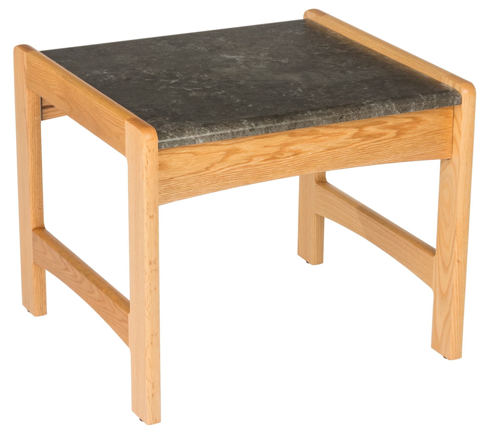 Light Oak Office End Table with Black Laminate Top