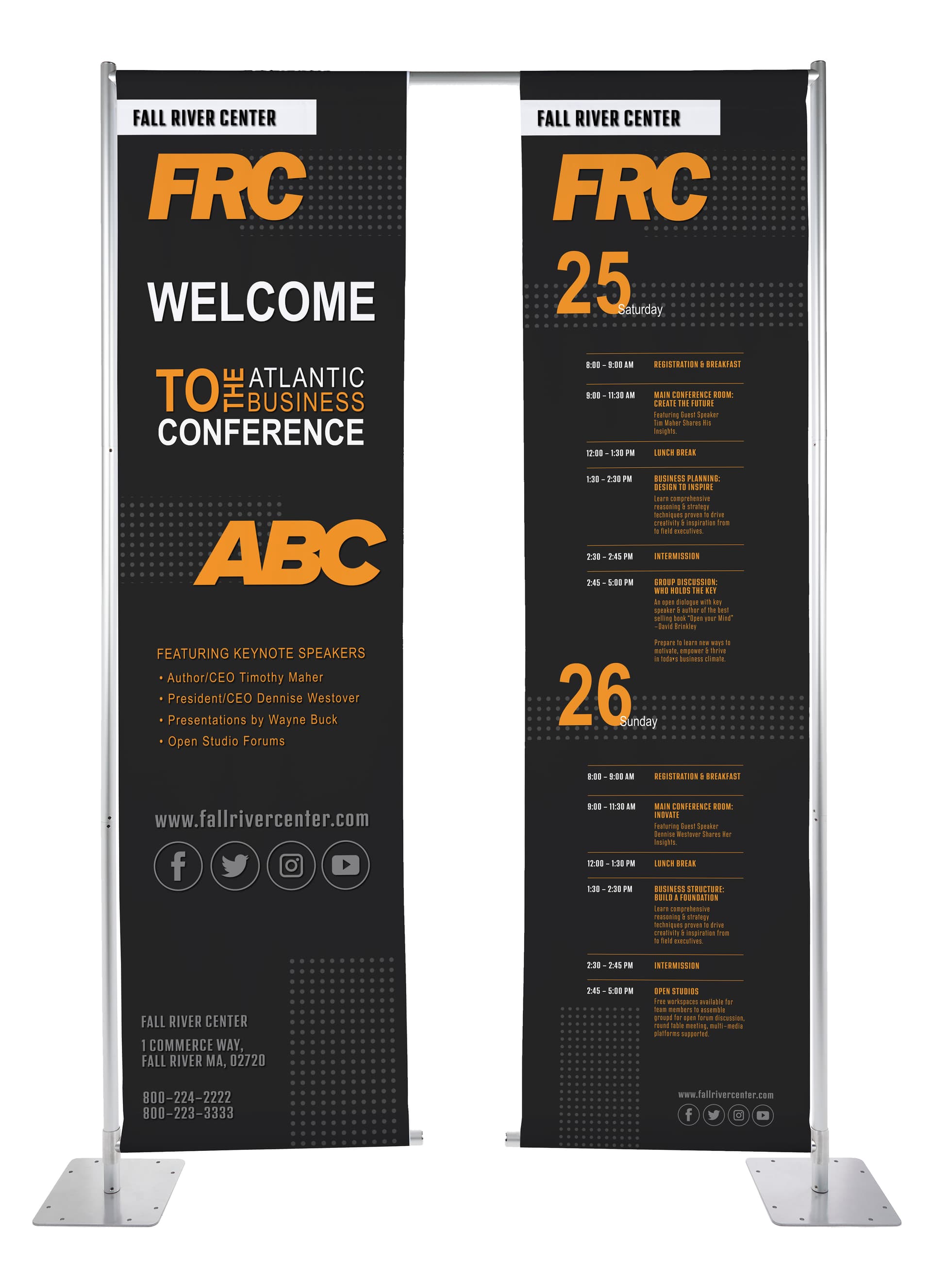 Custom outdoor banner stand with full color dye sublimation printing