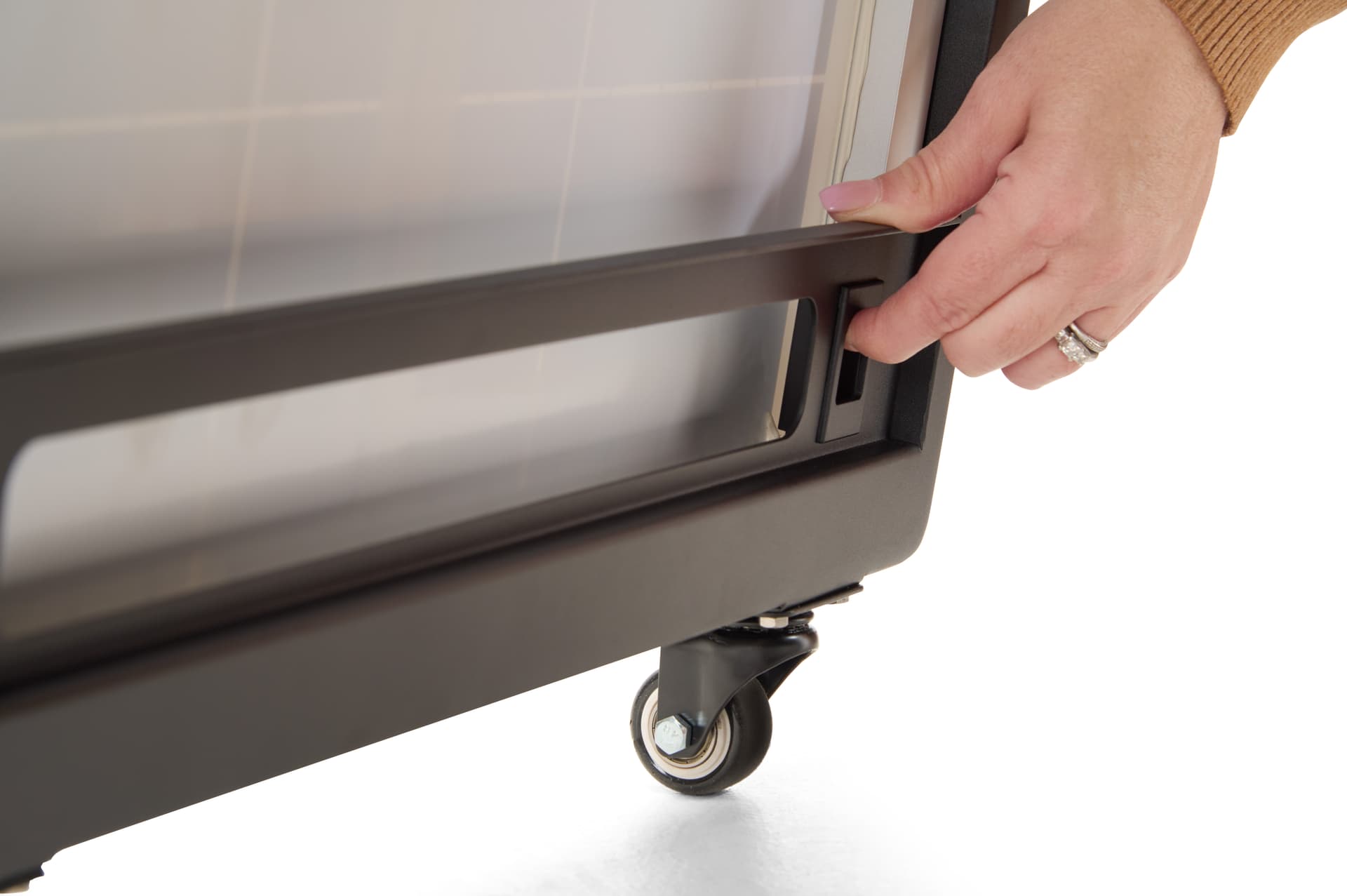 Outdoor digital display with lock release to extend solar panel