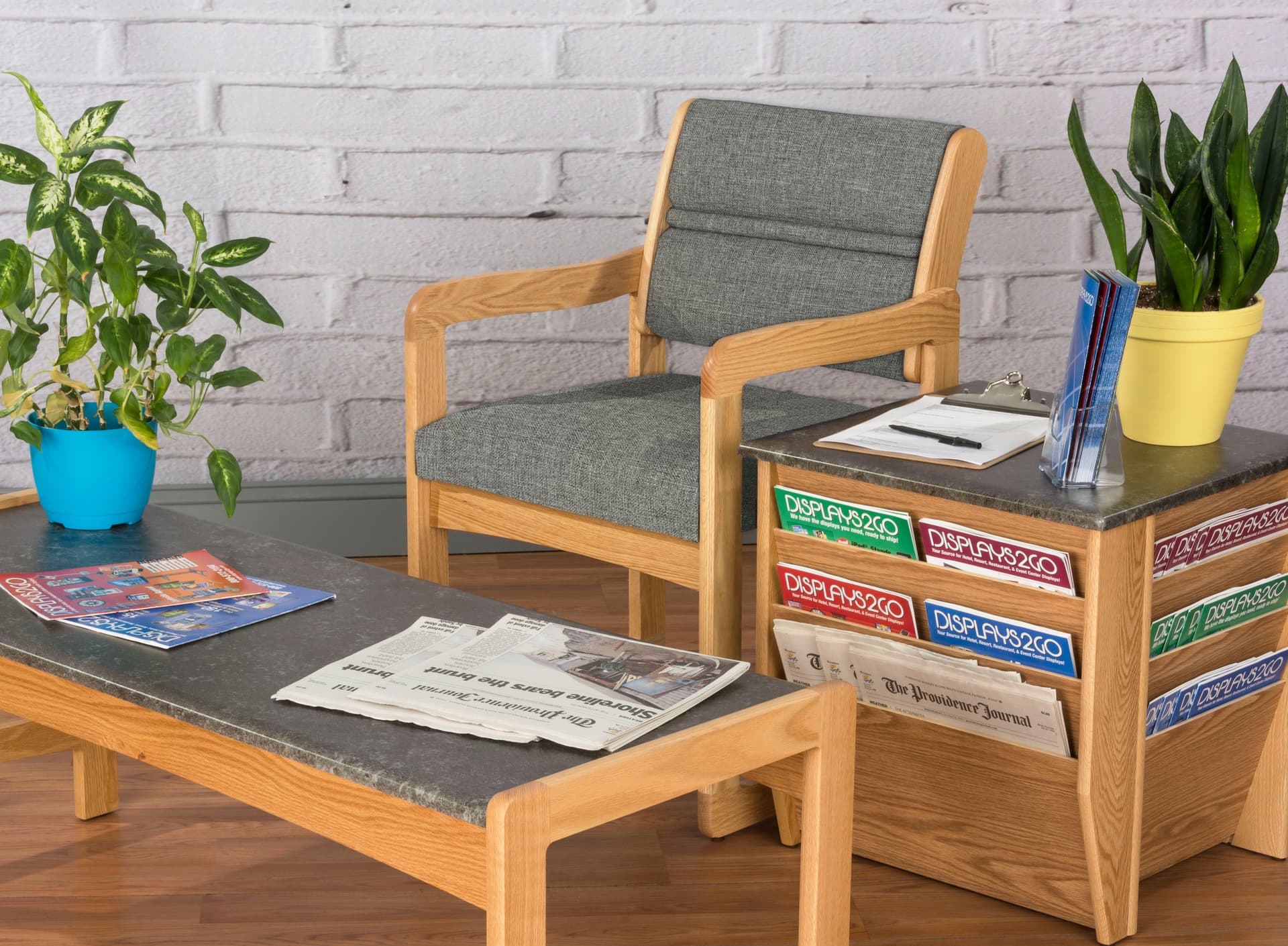 Charcoal Grey Lobby Chair, 19.5" Seat Width