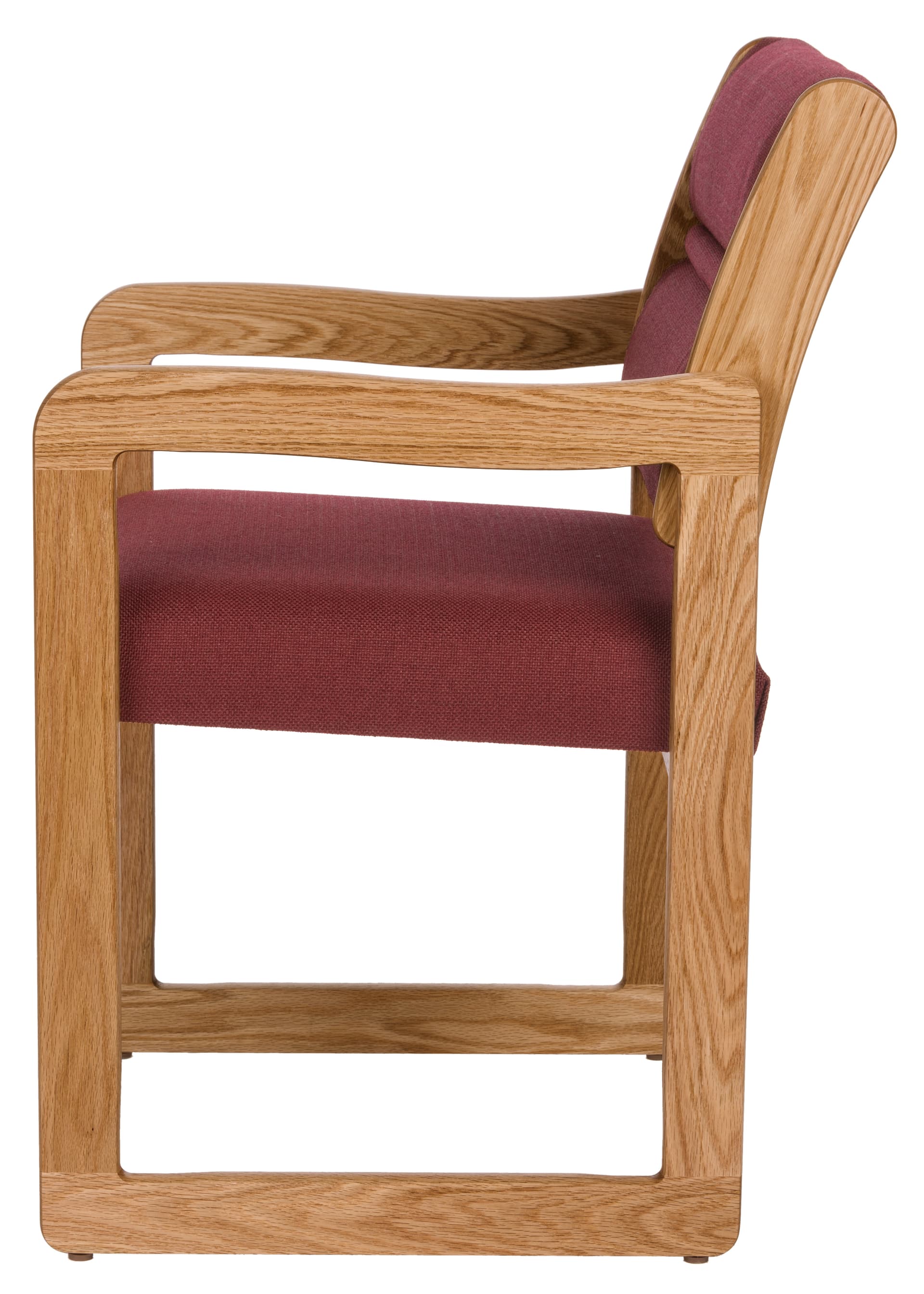 Burgundy Lobby Chair, 20" Seat Depth