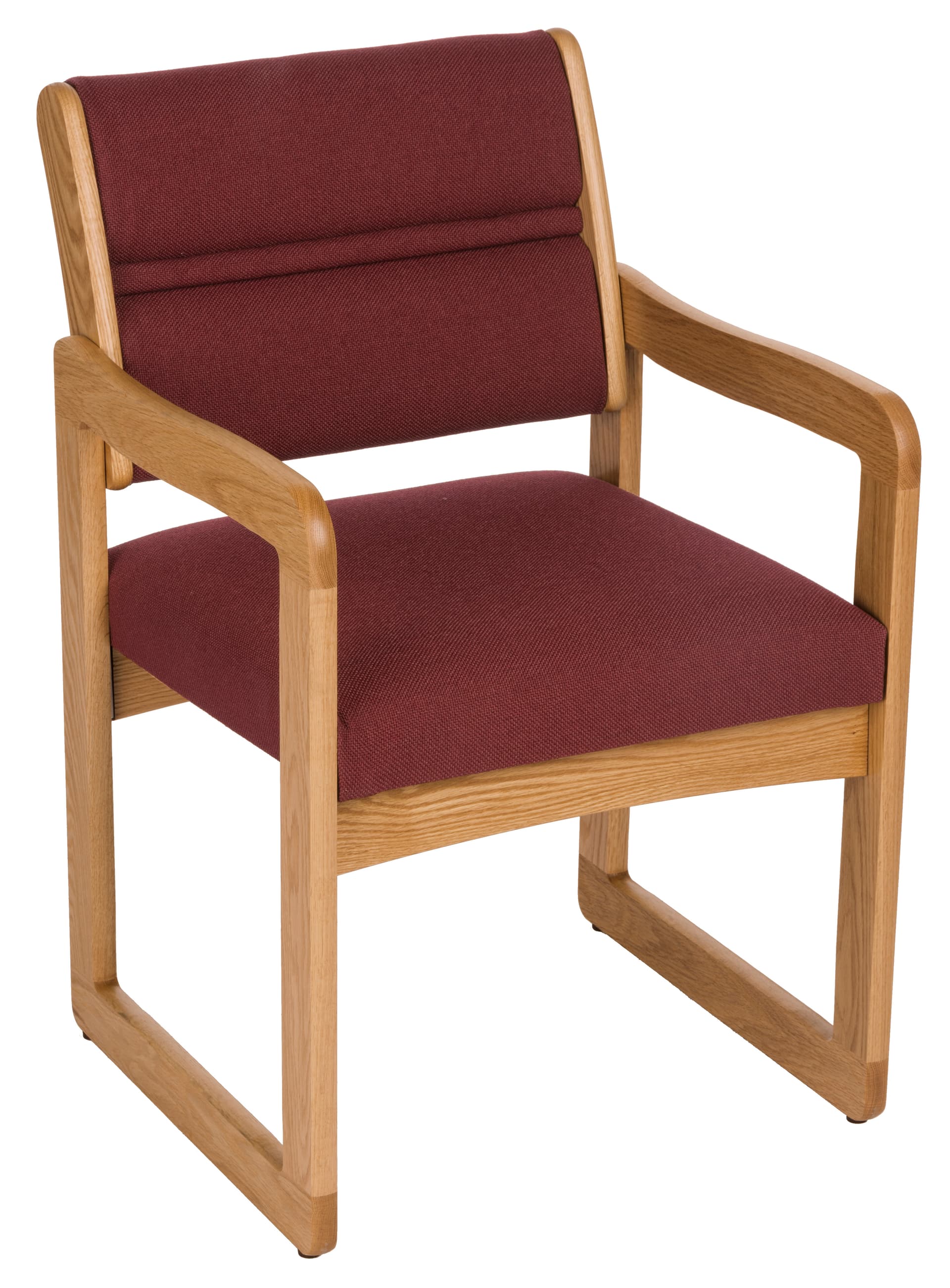 Burgundy Lobby Chair, Weighs 28 lbs