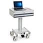 Computer Cart w/ Height Adjustable Pedal, Locking Drawer – Gray