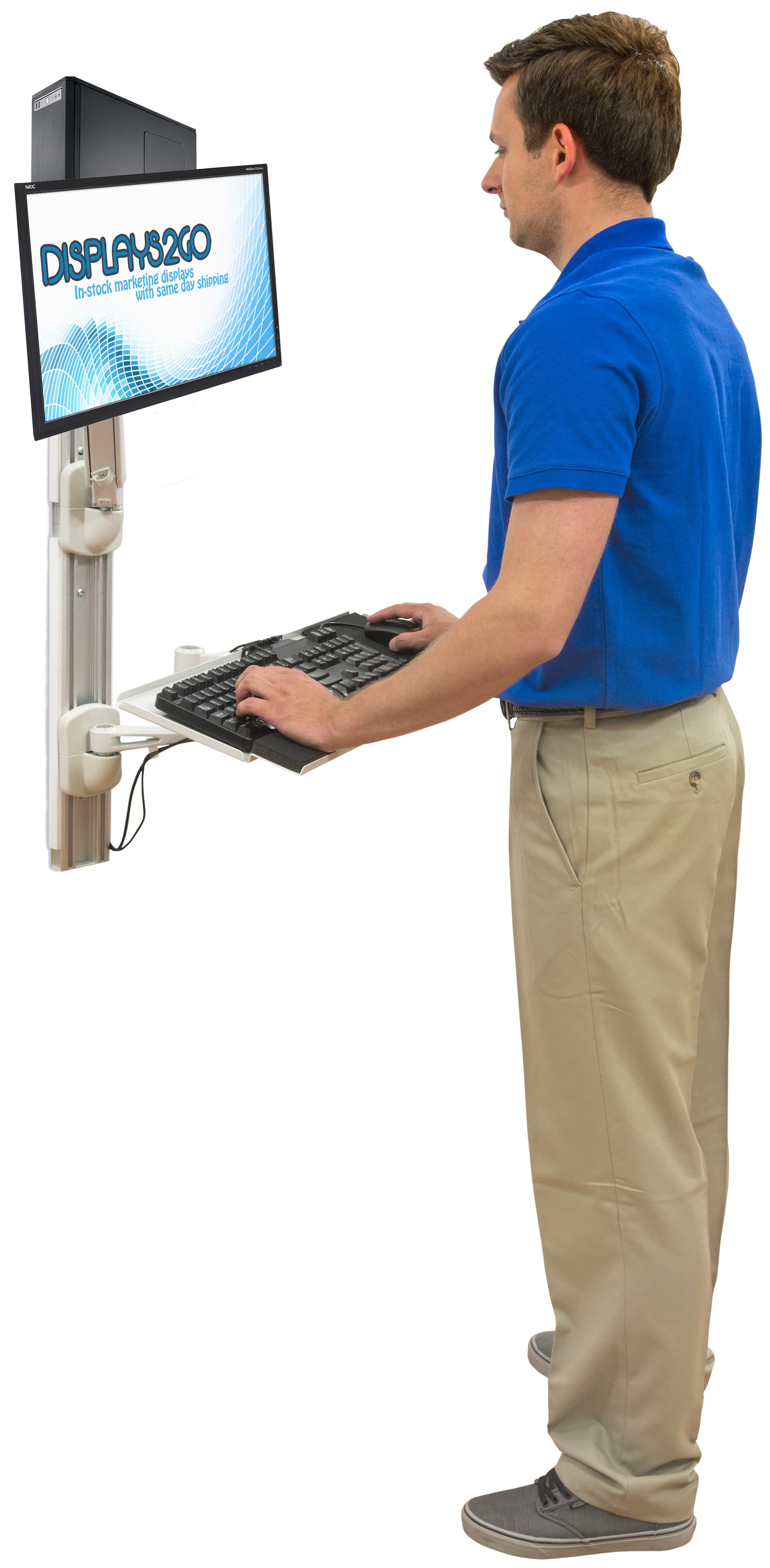Wall Mounted Computer Workstation, Metal Construction