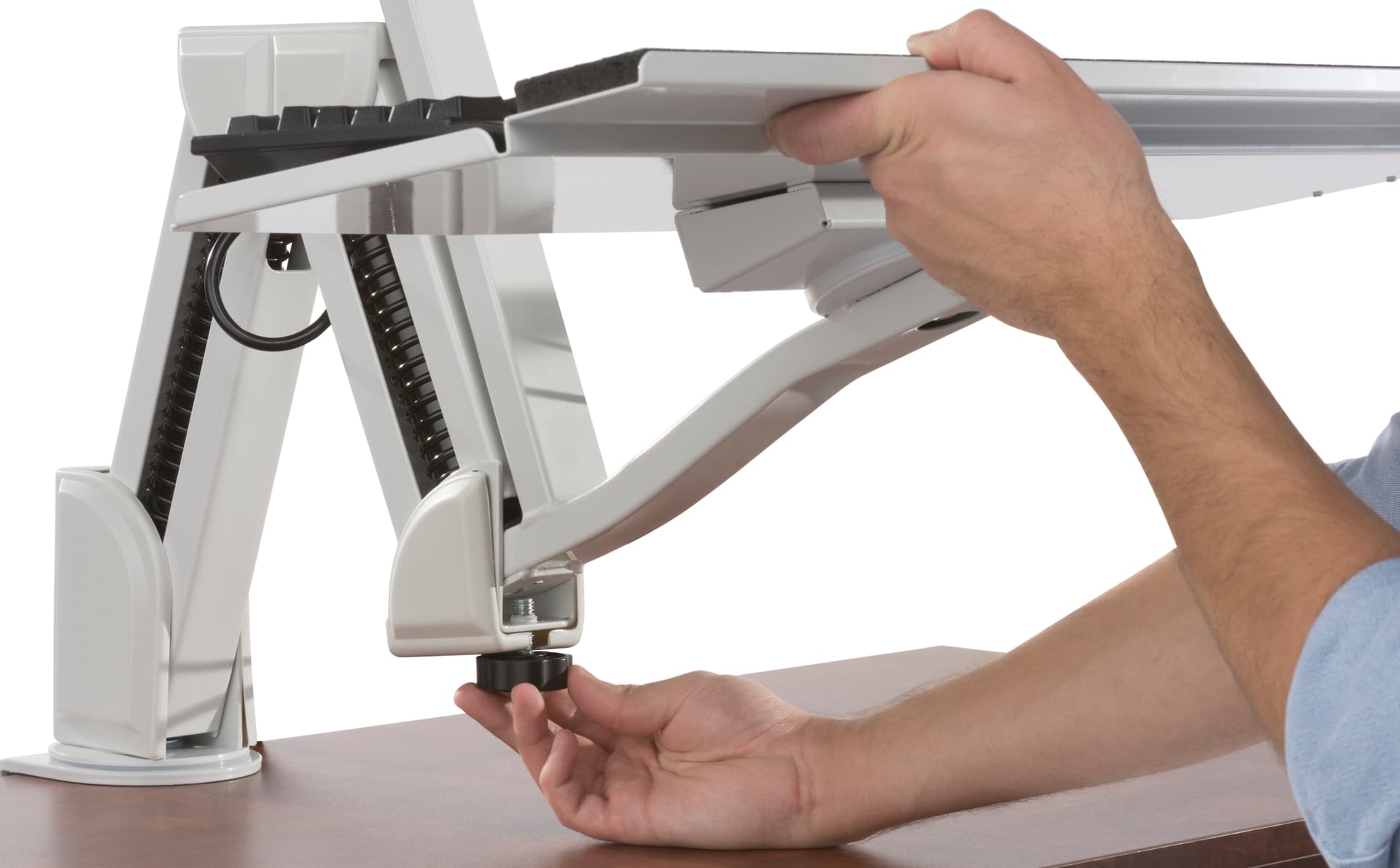 Monitor Arm w/ Keyboard Tray, Adjustable