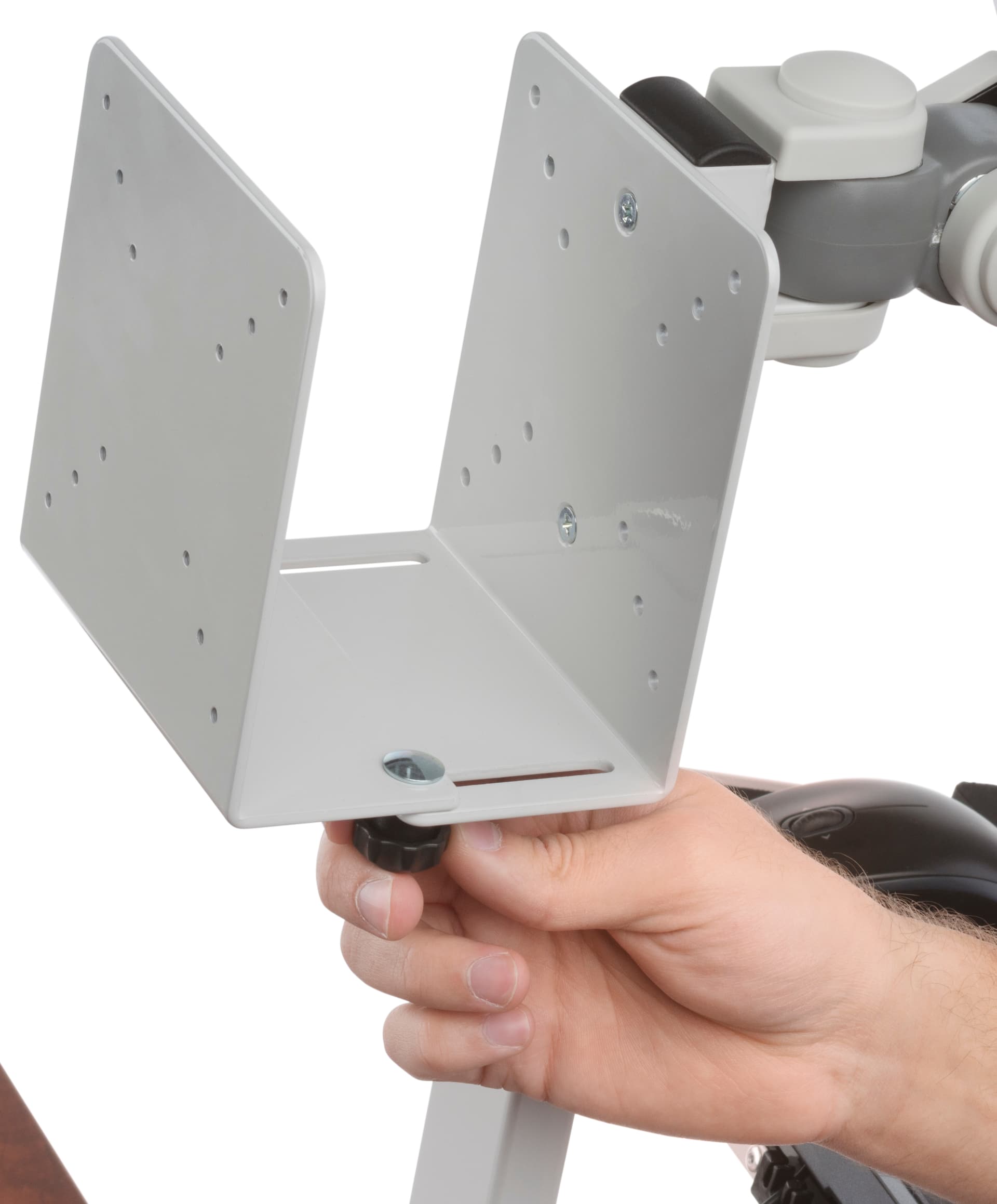 Monitor Arm w/ Keyboard Tray, Adjustable CPU Holder