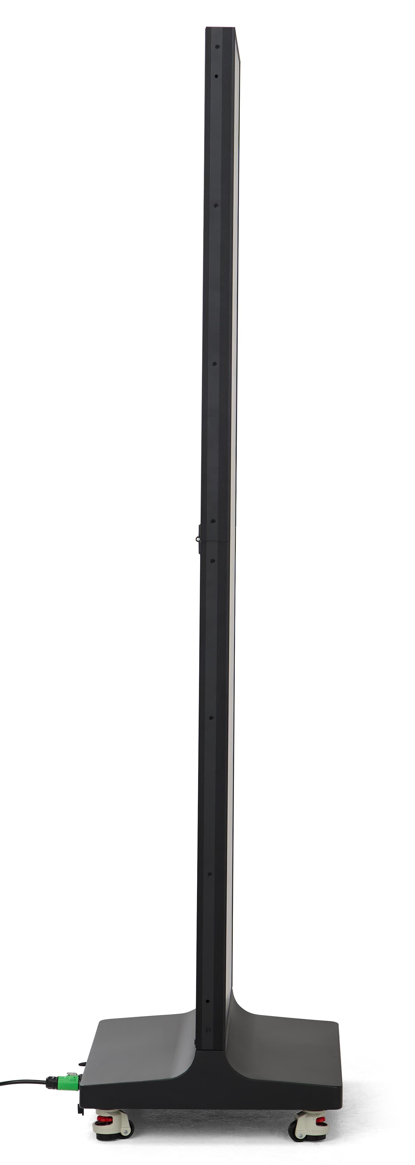 Foldable LED poster with its sleek side angle
