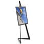Poster Frame with Bifold Floor Easel, Height Adjustable Display Pegs - Black