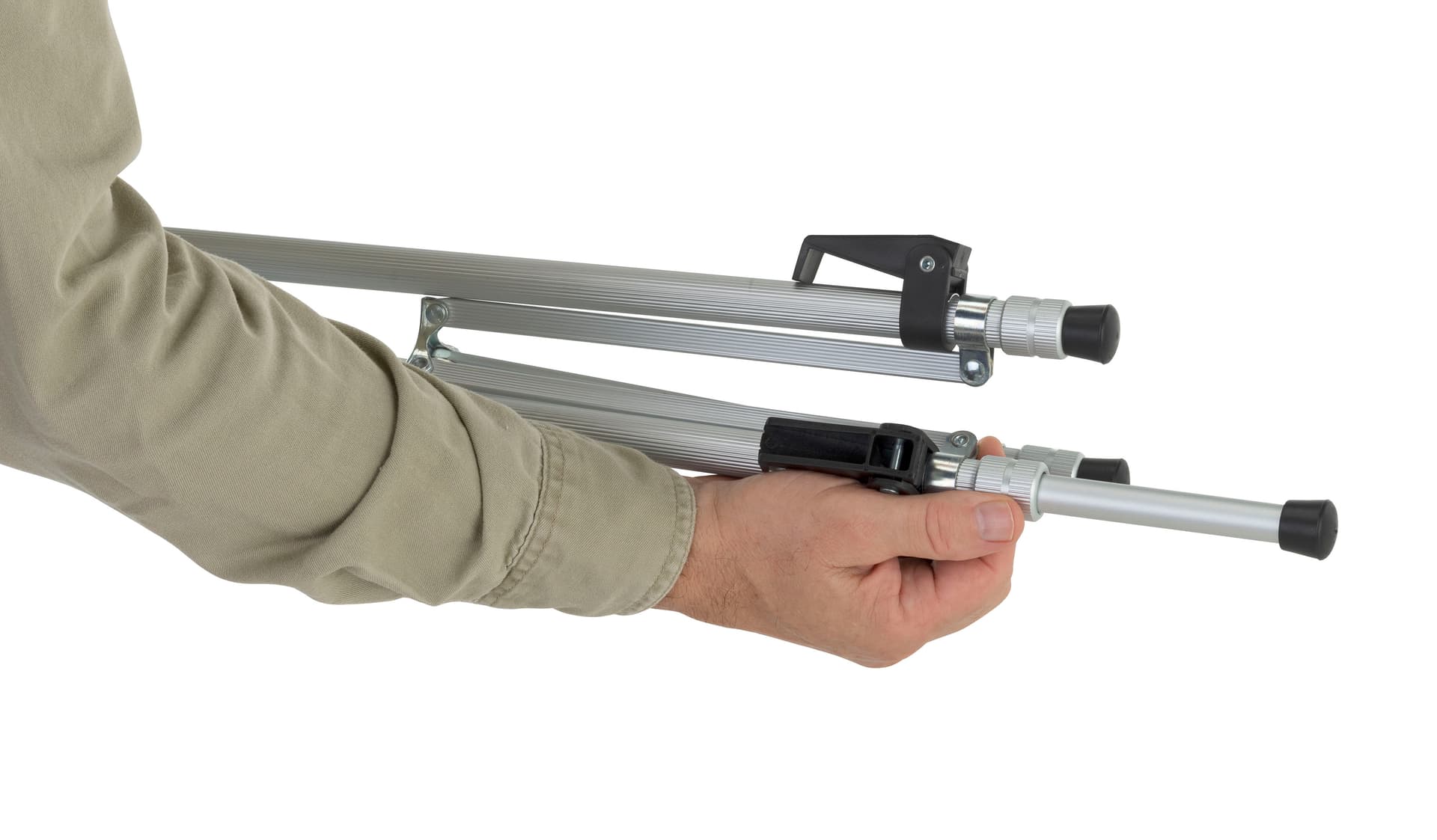 Portable silver tripod easel with telescoping legs
