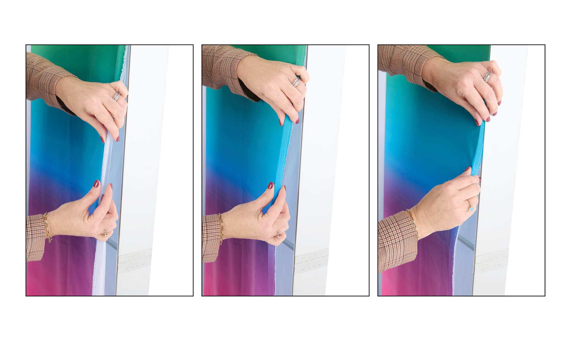 SEG pop-up display with seamless graphic installation